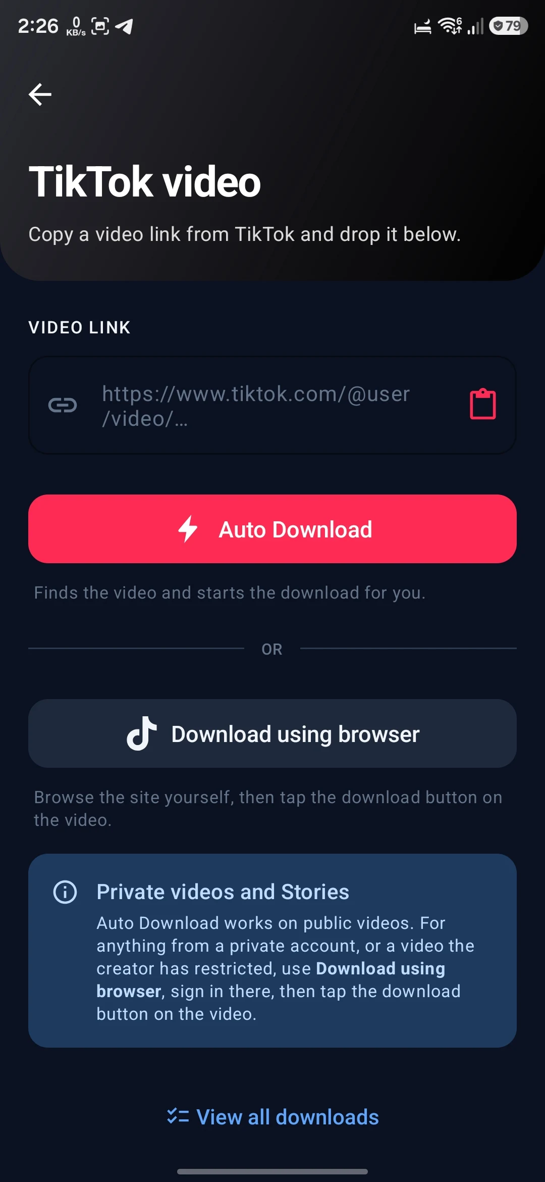 Quik Facebook Video downloader screenshot