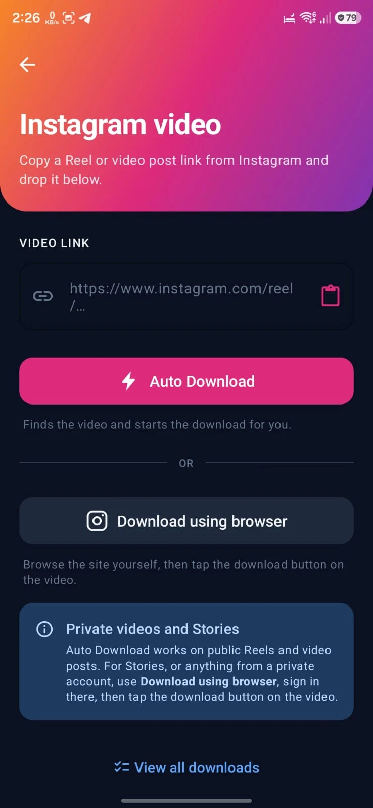 Quik Facebook Video downloader screenshot